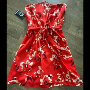 Express Floral Strapless Dress